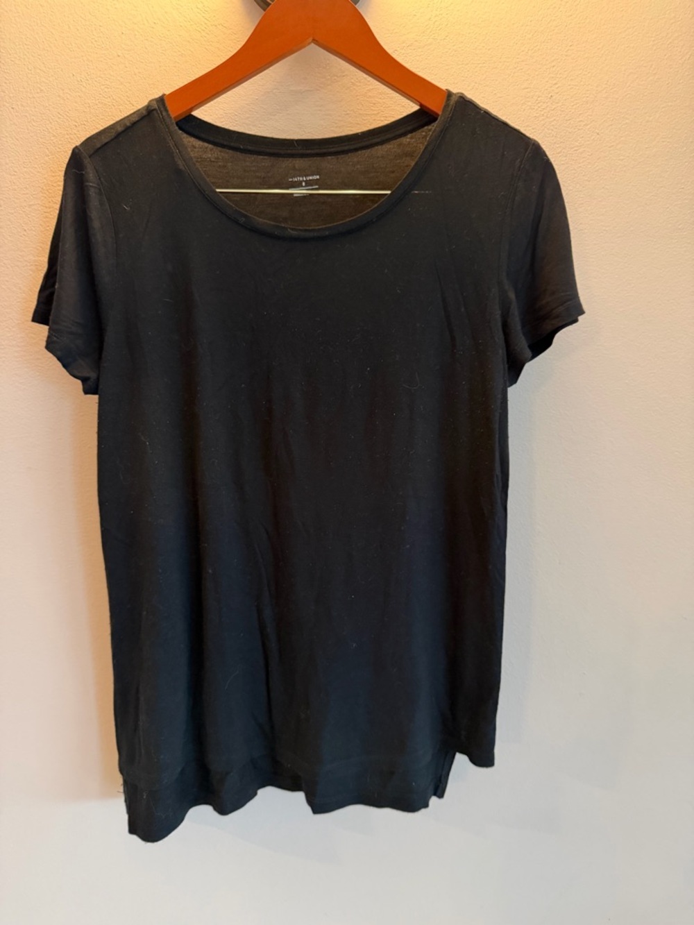 14th‎ & Union Black Short Sleeve Scoop Neck Tee
